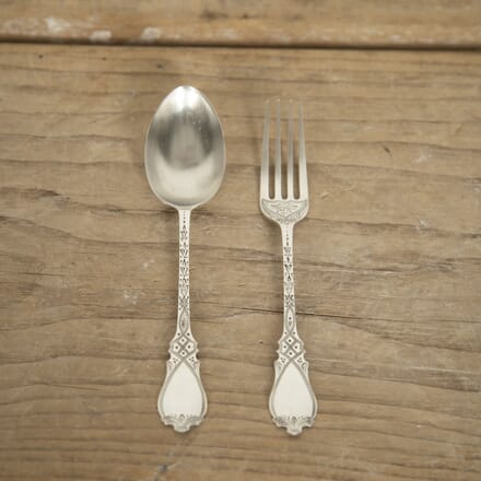 19th Century Engraved Silver Fork and Spoon by Hilliard and Thomason DA1521649