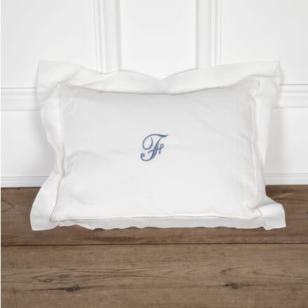 'F' Monogrammed Linen Cushion RT0126471