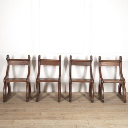 Four Gothic Pitch Pine Chairs CD7815294