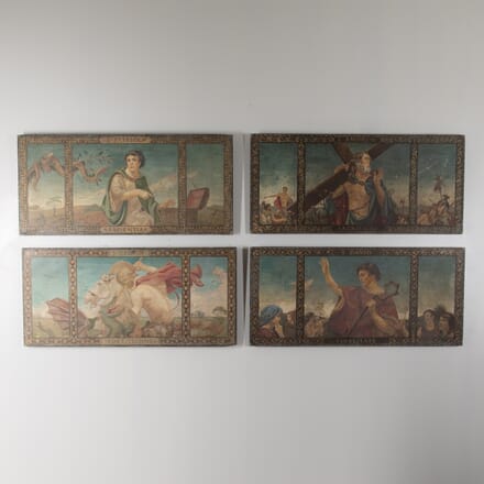 Set of Four 20th Century Painted Wood Panels Depicting Saints of the Union WD7825876