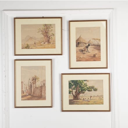 Set of Four 19th Century African Watercolours WD5526111