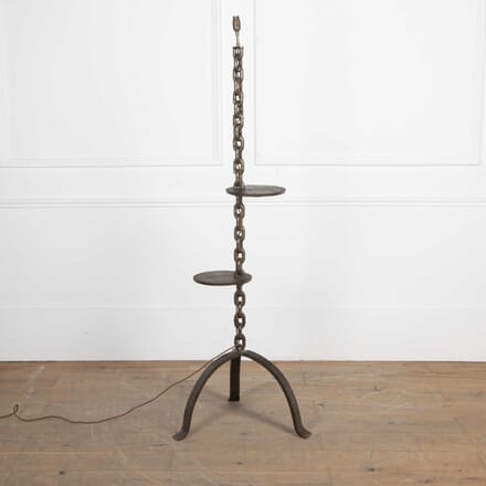 French 1950s Steel Chain Link Floor Lamp LL5327770