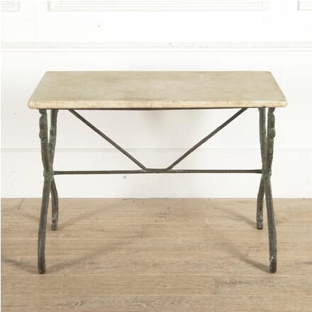 French 19th Century Cast Iron Table with Marble Top GA1160966