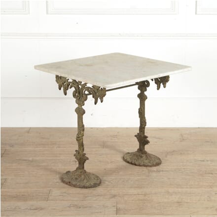 French 19th Century Cast Iron Table with Marble Top GA1160967