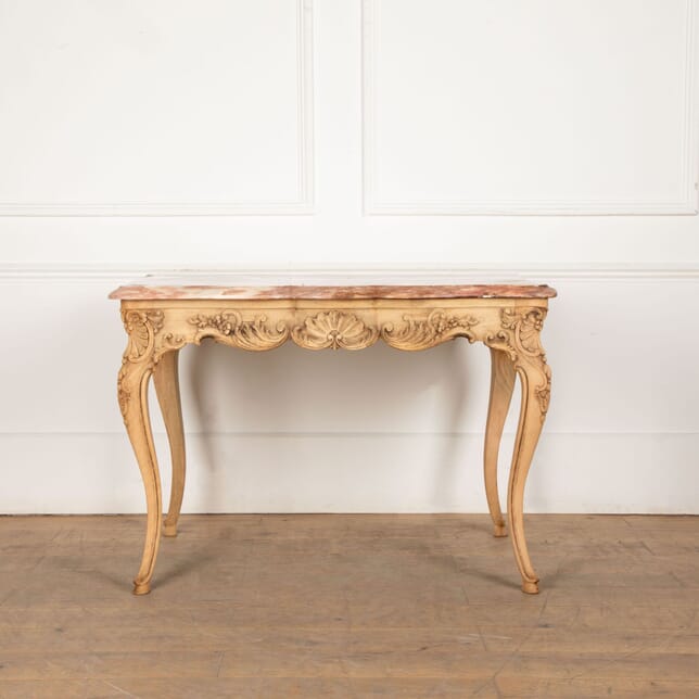 French Bleached Walnut and Marble Occasional Table TC8132861