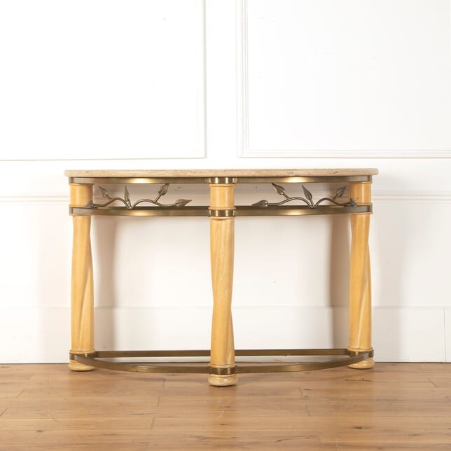 French Brass and Ivory Lacquer Console Table CO2710716