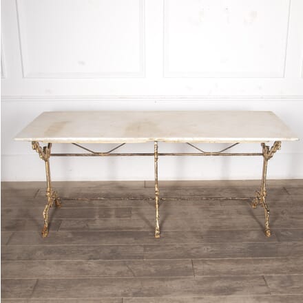 19th Century French Cast Iron Table with Marble Top TD5224089