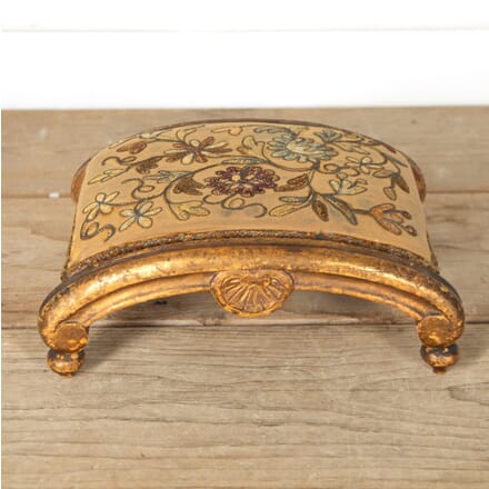 French Embroidered Antique Giltwood Footstool ST1517640