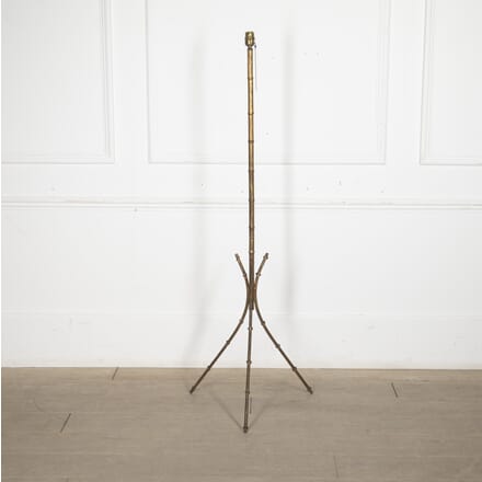 20th Century French Gilt Metal Faux Bamboo Floor Lamp LL1522798