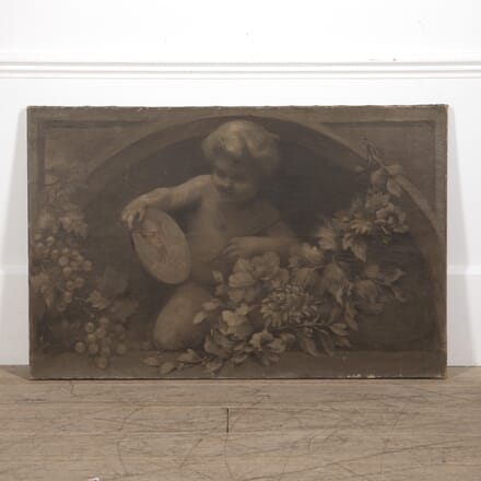 19th Century French Grisaille Painting of A Cherub WD1521008