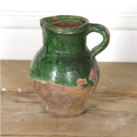 French Half Glazed Green Pottery Jug DA1517661
