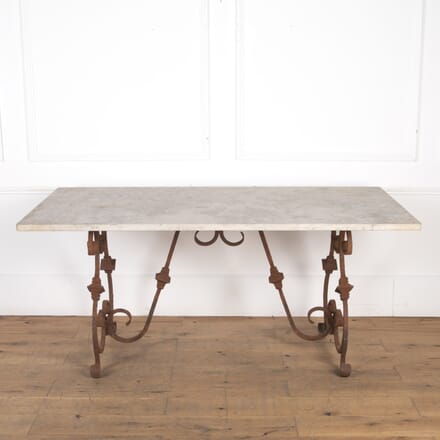 19th Century French Iron and Marble Orangery Table DA8121885