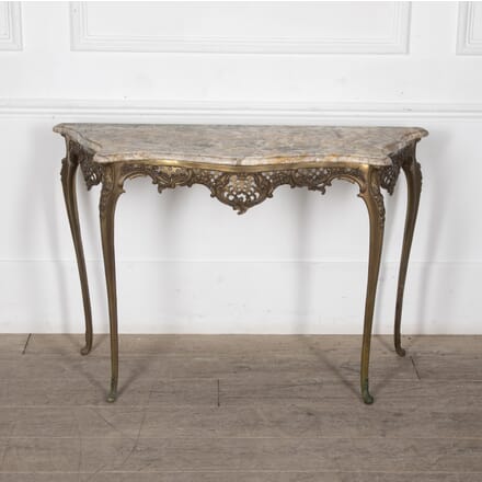20th Century French Marble Topped Metal Console Table CO8825878
