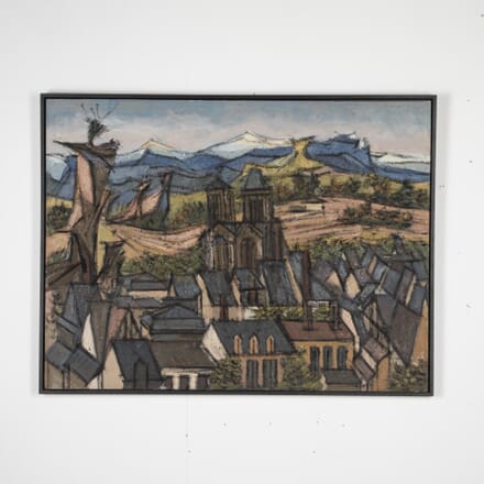Mid Century French Landscape Oil on Board WD3728423