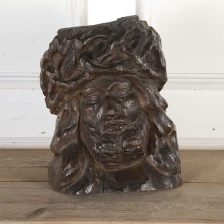 French Wooden Carved Bust of Christ DA8013774