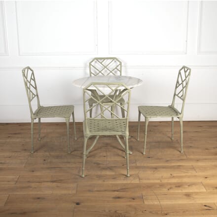 Early 20th Century Faux Bamboo French Table and Chairs GA2023446