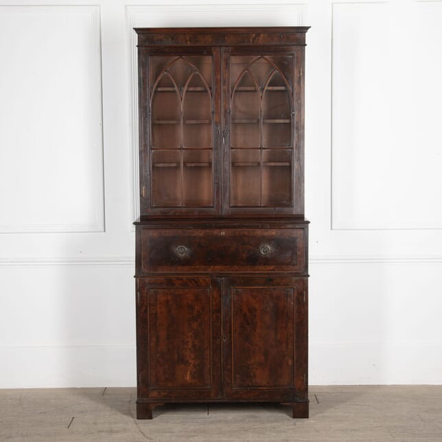 George IV Yew-wood Secretaire Bookcase CU9230980
