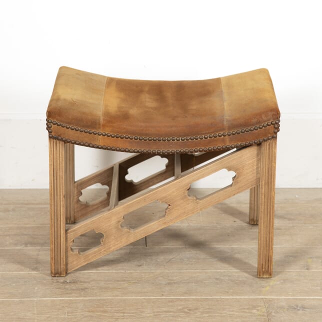 Georgian Style Suede Covered Library Stool CH2919229