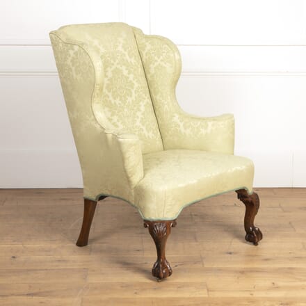 19th Century Walnut Ball and Claw Wing Chair CH8021426