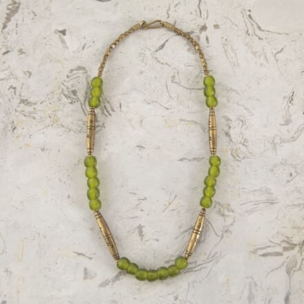 Ghanian Green Glass Bead Necklace LS4423373