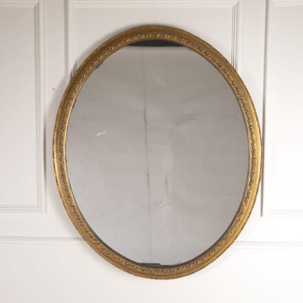 Grand Scale English 19th Century Oval Mirror MI0114754