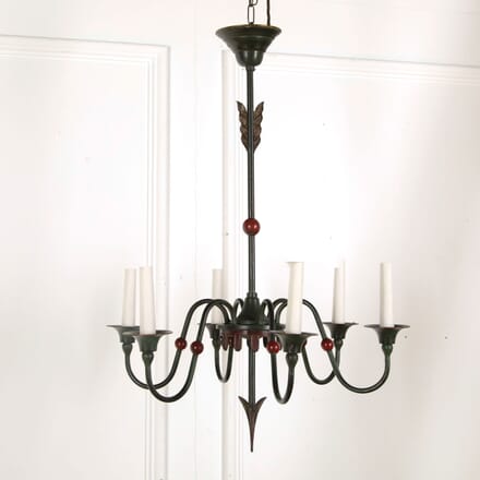 Green and Red Oxide Painted Chandelier LC218040