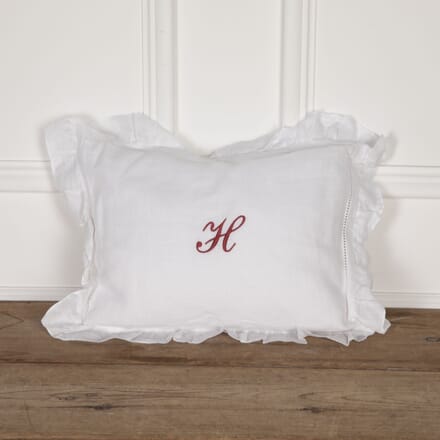 'H' Monogrammed Linen Cushion RT0126474