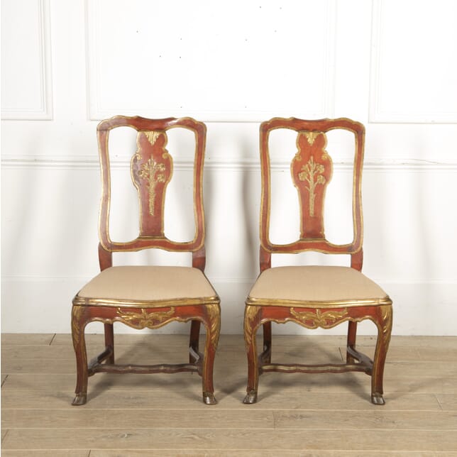 Pair of 18th Century Portugese Hall Chairs CH2519430