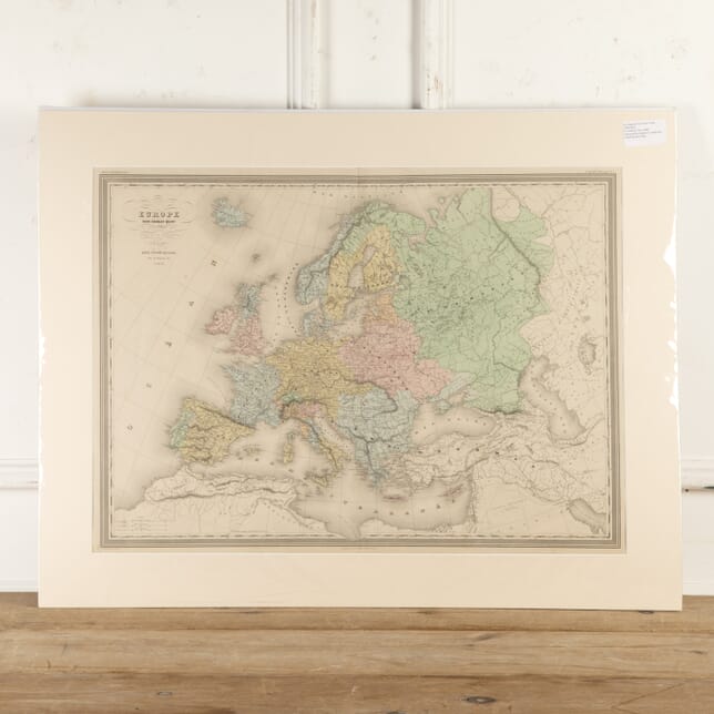 Hand-Coloured Copper Plate Map of Europe WD8016675