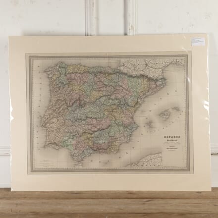 Hand-Coloured Map of Spain and Portugal WD8016676
