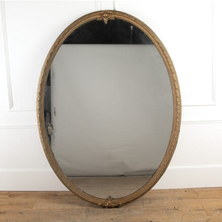 Huge 19th Century Oval Giltwood Over-Mantel Mirror MI8026214