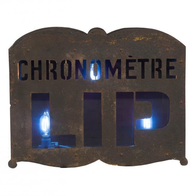 Illuminated French Watchmaker's Sign