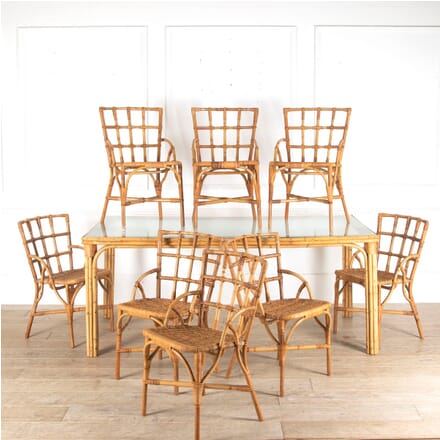 French Bamboo Dining Table and Eight Chairs TD4512718