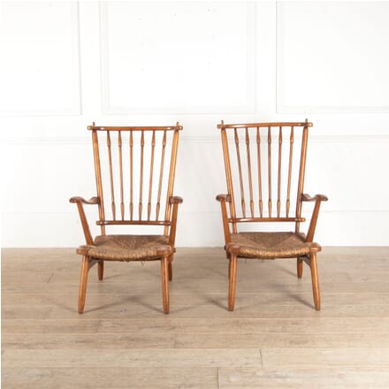 Pair Of Rush Seated Side Chairs CH4312665