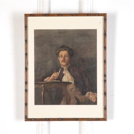 French Framed Watercolour of 19th Century Poet WD5913268