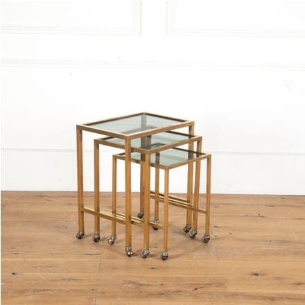 Nest of Three Brass and Glass Side Tables TC5313067