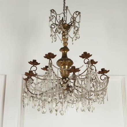 Italian Silvered and Glass Chandelier LC9016959