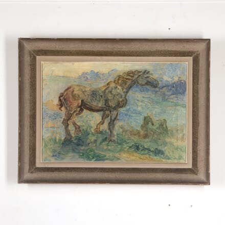 Expressionist Painting of a Grazing Horse WD7816918