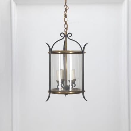 Jacques Adnet Style Brass and Iron Hanging Lantern LC2933563