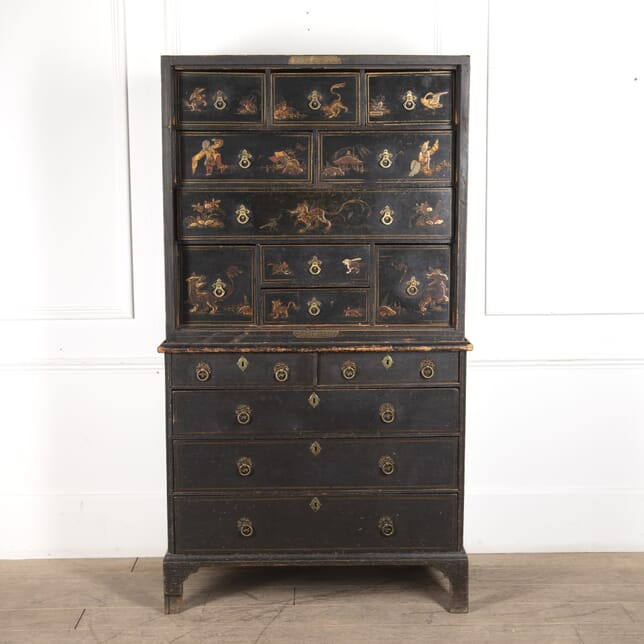 18th Century Lacquered Chinoiserie Chest on Chest CC7822366