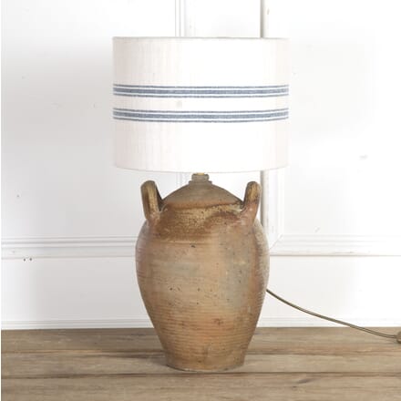 French Olive Jar Table Lamp with Bespoke Shade LL8318760