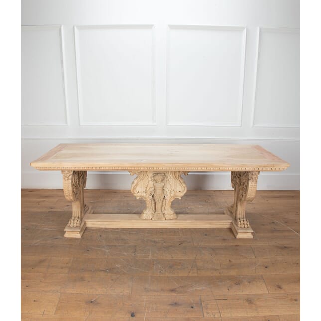 Large 19th Century Bleached Walnut Centre Table TC2334371