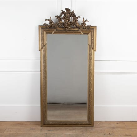 Large 19th Century Crested Giltwood Wall Mirror MI8027085