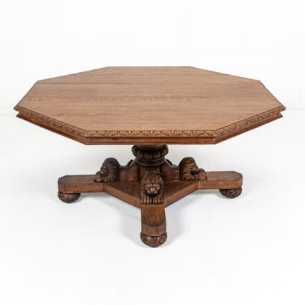 Large 19th Century English Oak Octagonal Centre Table CO0624238