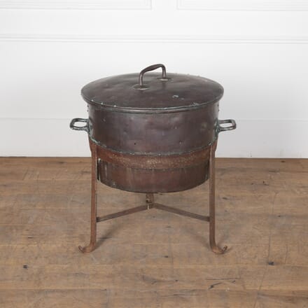 Large 19th Century French Copper Pot on Stand DA8530140