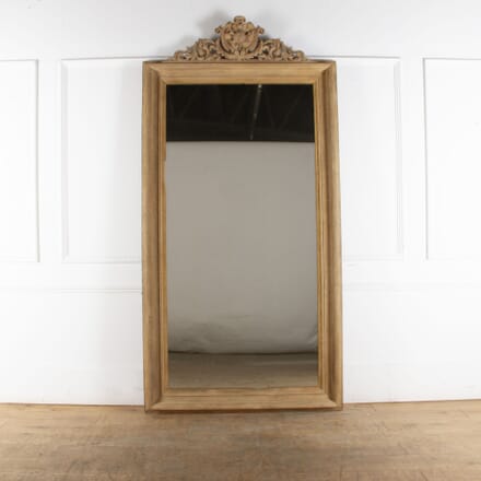 Large 19th Century Louis Philippe Bleached Oak Mirror MI2333393