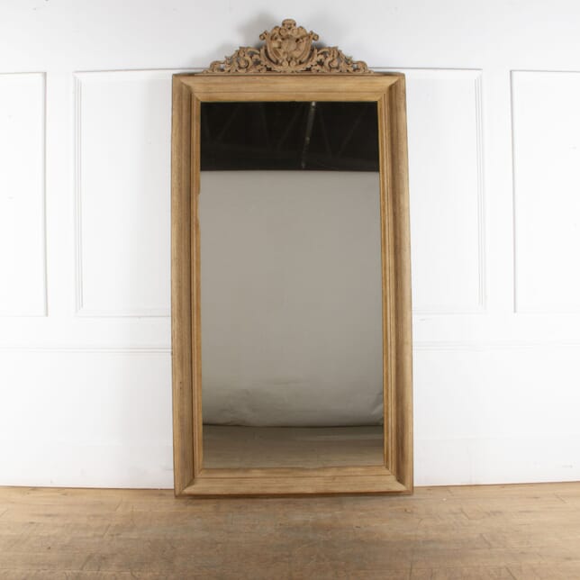 Large 19th Century Louis Philippe Bleached Oak Mirror MI2333393