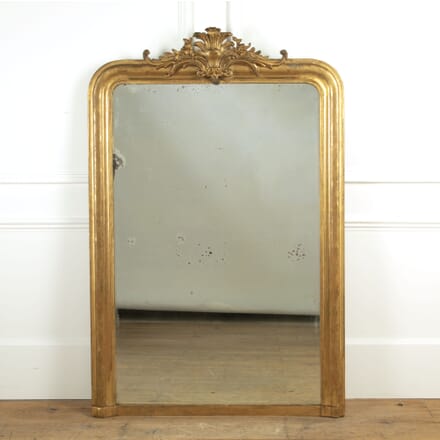 Large 19th Century Louis Philippe Gilt Overmantle Mirror MI3426868