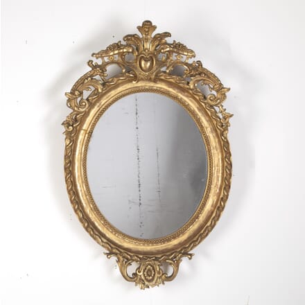Large 19th Century Oval Napoleon III Mirror MI3423864