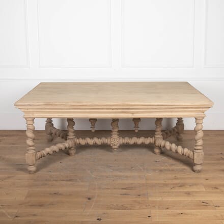 Large 19th Century Renaissance Style Bleached Oak Table TD3427533